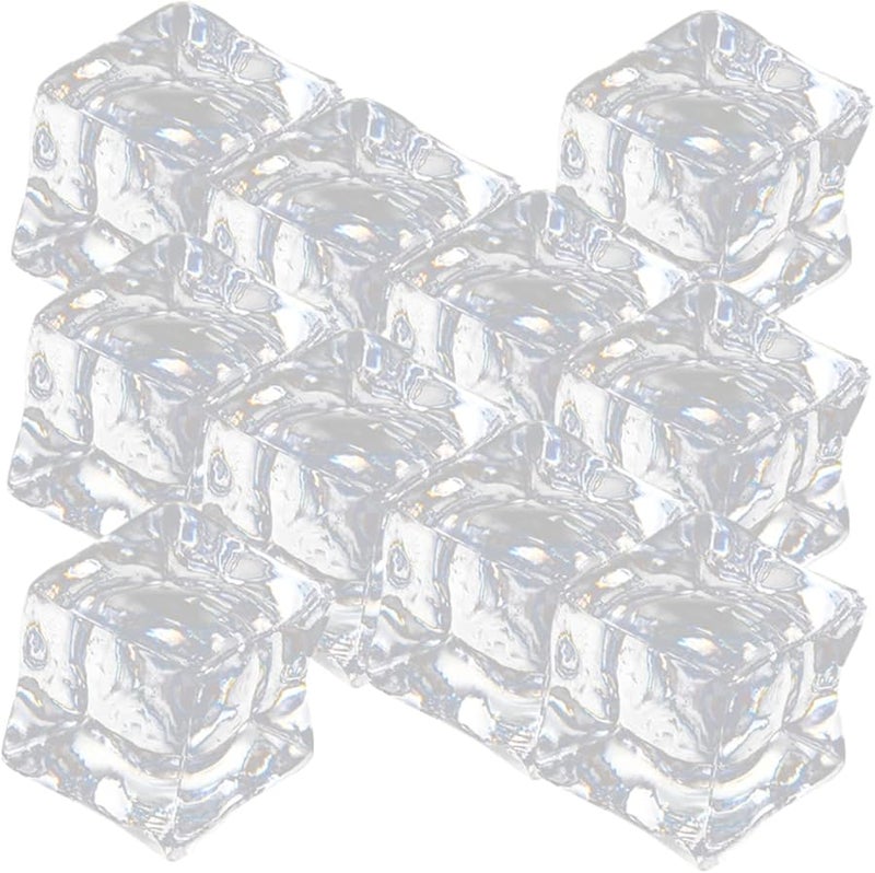 STOBAZA 60Pcs Plastic Fake Ice Cubes For Photography Props DIY Decor Centerpieces - Image 2